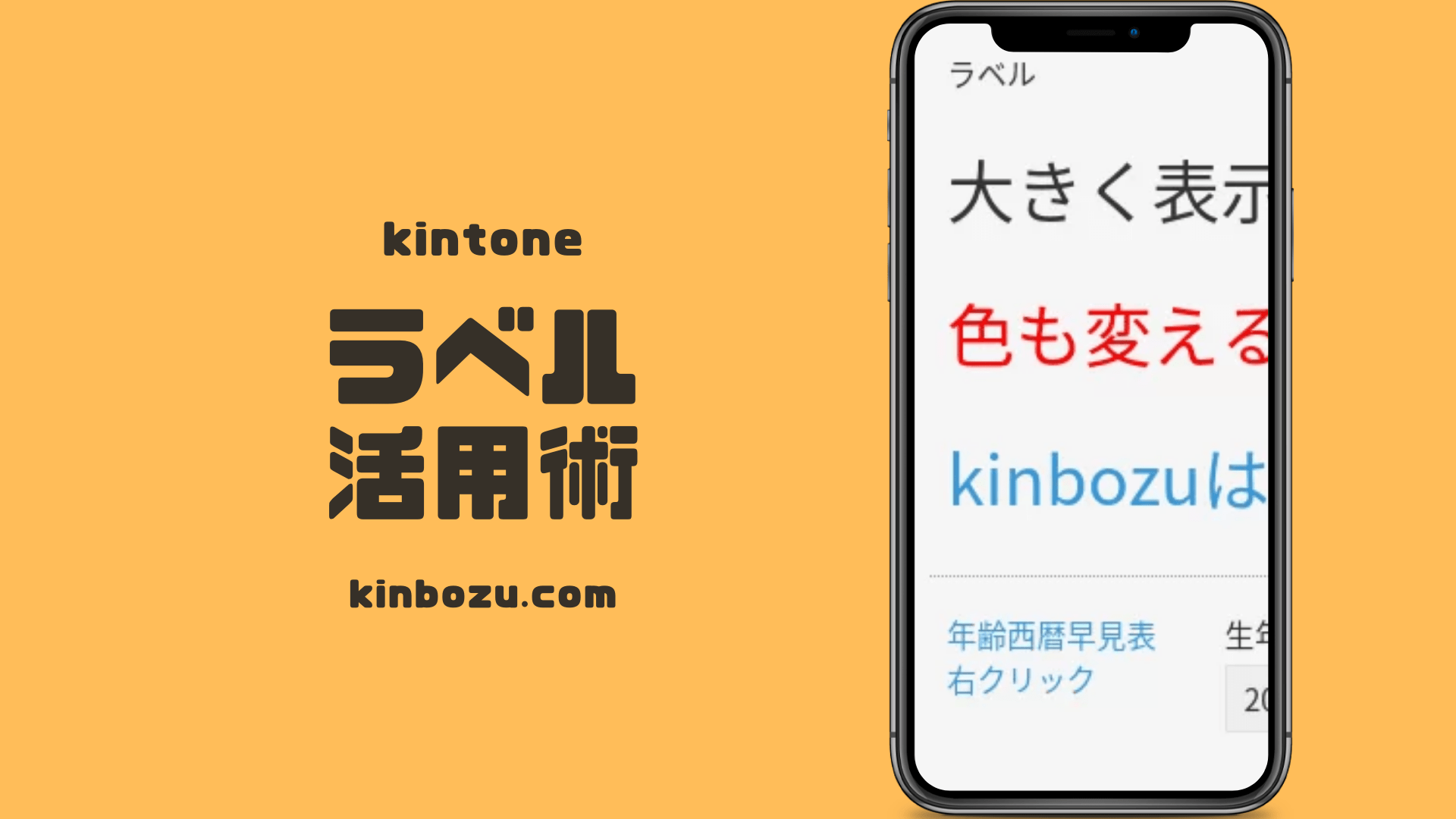 キントーンラベルフィールド活用方法。フォームを便利に使う - キン