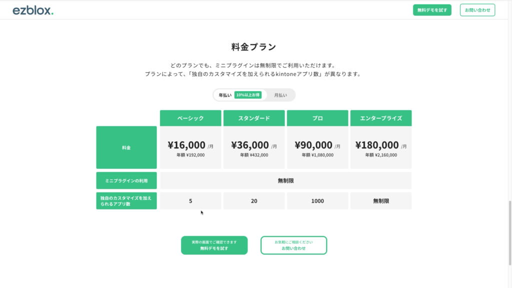 ezbloxの料金表